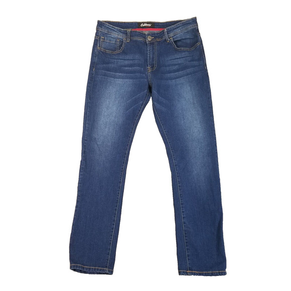 California Vintage jeans men's 38x32 low rise slim blue stretch denim pants - Picture 1 of 11